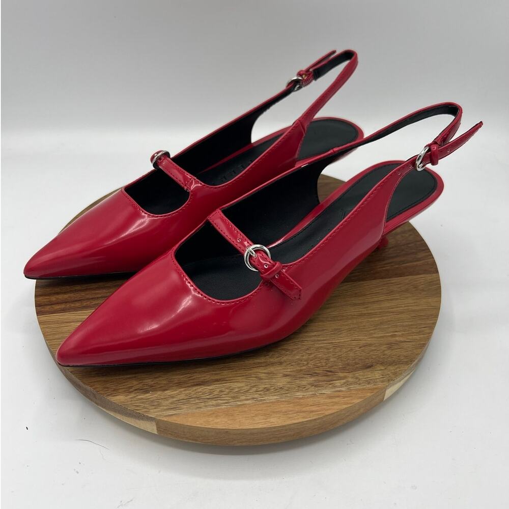 Katy Perry The Micro Heel Sling Back Pumps - Red, Size 8M - Picture 4 of 9